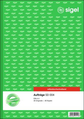 Sigel Auftrag A4 SD 2x40Bl SD004