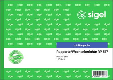 Sigel Rapportbuch A5q 100Bl RP517