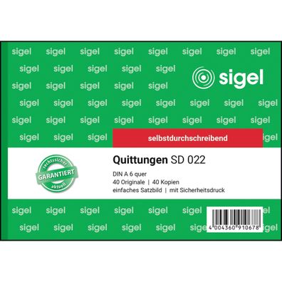 Sigel Quittung A6 SD 2x40Bl SD022