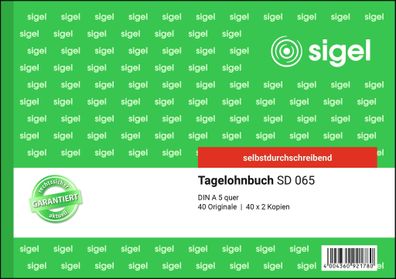 Sigel Tagelohnbuch A5q SD 3x40Bl SD065