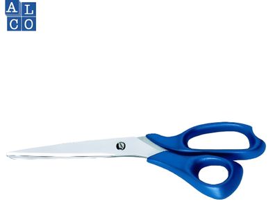 Qualitätsschere, 8,5'' = 21,5 cm, für Linkshänder, blaue ABS-Griffe, rostfreier Edels