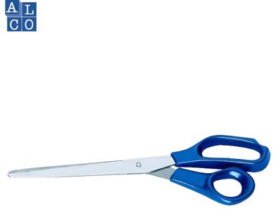 Qualitätsschere, 10'' = 25,5 cm, blaue ABS-Kunststoffgriffe, rostfreier Edelstahl, VE