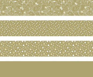 Faltstreifen-Set für Fröbelsterne 1 x 30 cm 15 x 45 cm Papier gold