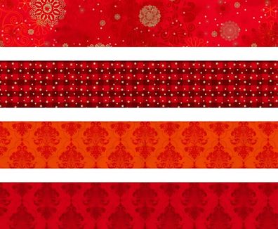 Faltstreifen-Set für Fröbelsterne Kristalle 1 x 30 cm 15 x 45 cm rot