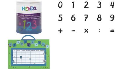 HEYDA 204888478 Stempel-Set Zahlen Holz