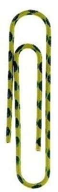 Aktenklammern ZEBRA, Gelb-Grün, 50 mm, glatt, kunststoffüberzogen, Dose à 100 Stück