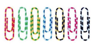 Briefklammern ZEBRA, bunt gemischt, kunststoffüberzogen, 28 mm, rund, SB-Dose à 90 St