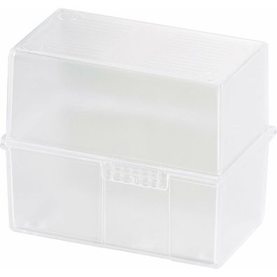 HAN A8 Karteikasten DIN A8 für 200 Karteikarten transparent mit Deckel
