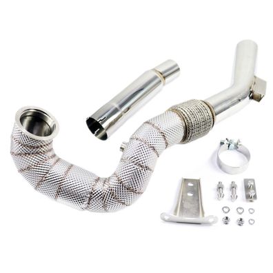HIGH-QUALITY Edelstahl Downpipe 3" / 76MM + Hitzeschutz FÜR AUDI A3 VW GOLF VII