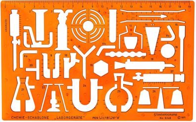 Standardgraph Chemie-Schablone Laborgeräte