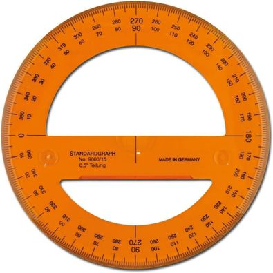 Standardgraph Vollkreis-Winkelmesser 15 cm 1 Stück