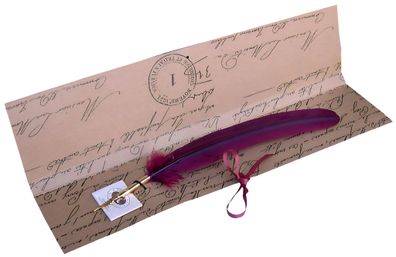 Rubinato Gänsekiel Geschenkbox Feder + Tinte bordeaux