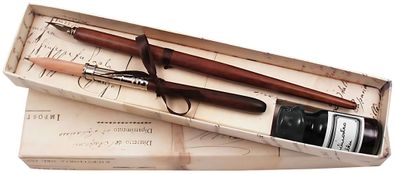 Rubinato Holzfederhalter Geschenkbox Feder + Bleistiftverlängerer& Tinte