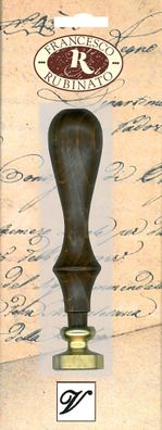 Rubinato Messingsiegel Alphabet, Holzgriff V Ø 20 mm, 9,5 cm, SB-Verpackung