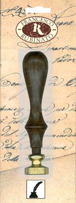 Rubinato Messingsiegel mit Holzgriff Schreibfeder Ø 20 mm, SB-Verpackung
