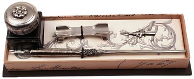Rubinato Metallfederhalter Geschenkbox mit 25 ml Tinte, Ersatzfeder