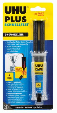 UHU Spezialkleber 2-Komponente schnellfest Tube 15g