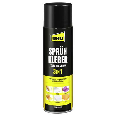 UHU Sprühkleber 3 in 1 Dose 500 ml transparent