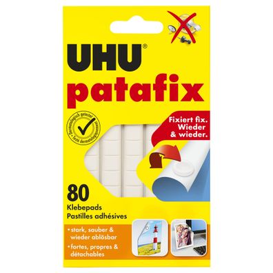 UHU Klebepads patafix ablösbar 80 Stück weiß