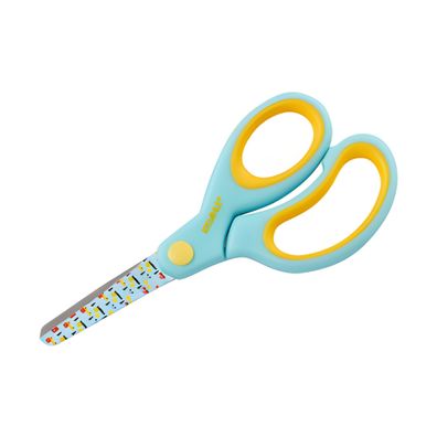 Dahle Bunte Kinderschere Kids rund 5 Zoll 13cm, türkis Motiv: ars, Rechtshand