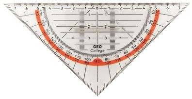 College Geometrie Dreieck 16 cm, transparent, mit Griff