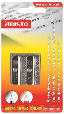 Aristo Bleistiftspitzer doppelt Metall, keilförmig im Blister