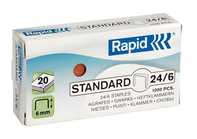 Rapid Heftklammern 24/6mm Standard verkupfert 1000 Stück