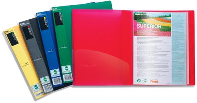 Pentel Praesentationsmap. Superior A4/20 sw Recycling-Mat mind. 50