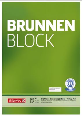 Brunnen Briefblock A4 70g unliniert/blanko Recyclingpapier 105261601