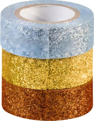 Glitter Tapes jede Rolle 3 m x 15 mm Papier-Tapes kupfer gold silber