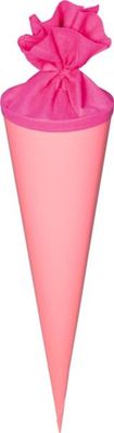 Schultüten-Rohling 70 cm Ø 19 cm rosa mit Verschluss in Pink
