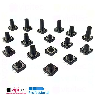 12x12 mm SMD Mikrotaster SPST-NO 12V 50mA Mini Microschalter Drucktaster Taster