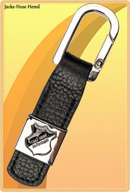 TSG 1899 Hoffenheim Schlüsselanhänger Logo Leder Anhänger Gr. 10x2,5x1cm NEU