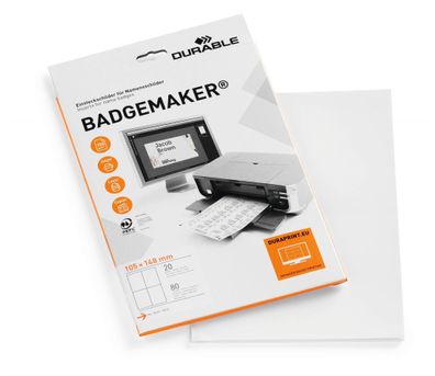 Durable Einsteckschilder A6 80st ws Badgemaker bedruckbar