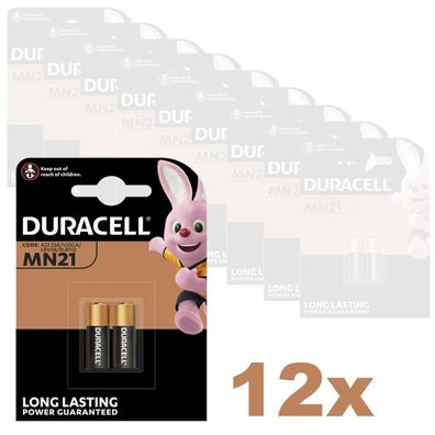 12x Duracell Batterie 12V A23 23A LR23A MN21 V23GA Frisch Neu 2er Blister MN 21