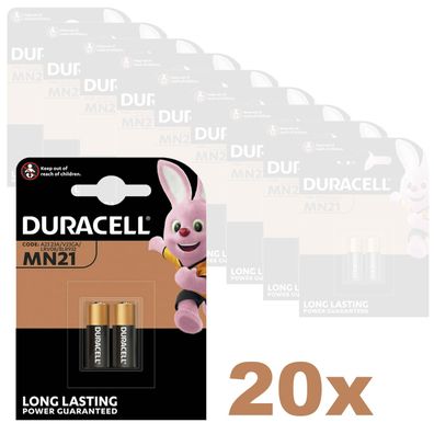 20x Duracell Batterie 12V A23 23A LR23A MN21 V23GA Frisch Neu 2er Blister MN 21