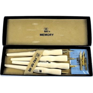 CMI Kalligrafie Set 12 teilig mit 4 Schriftfederhaltern Etui