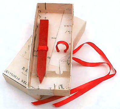 Rubinato Siegellack Geschenkbox rot und Band für alle Siegelgrößen