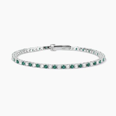Mabina Damen Tenisarmband 925 Silber 533458 mit syn. Smaragd und Zirkonia
