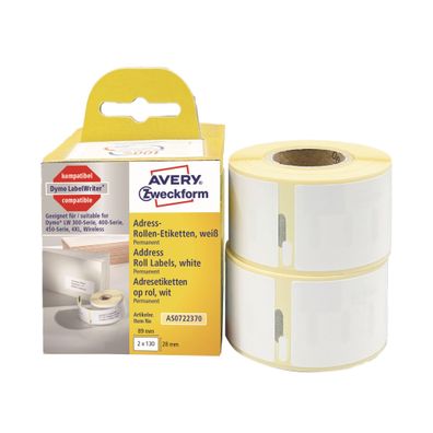 Zweckform Rollenetiketten 28x89mm weiß AS0722370 perman
