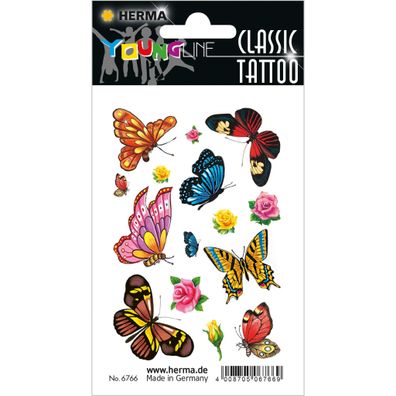 Herma Tattoo Classic Transferfolie Schmetterlinge 1 Bl 15 Tattoos
