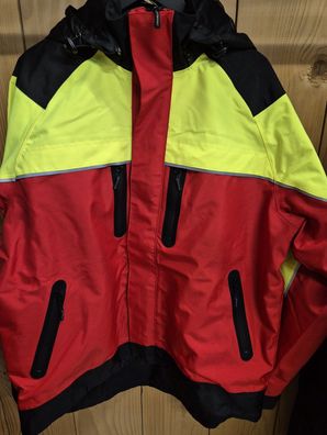 Regenjacke Nanoshield Rot-Neongelb Gr. XL Zipp2Zipp Taschensystem