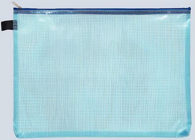 FSY Reißverschluss-Beutel A4, mit Zip blau, Folie blau transparent