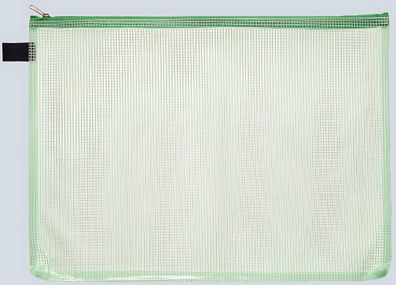 FSY Reißverschluss-Beutel A4, mit Zip grün, Folie grün transparent