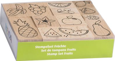 HEYDA 204888683 Stempel-Set Fruits 12 x 10 x 3 cm Holz