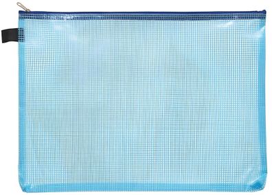 FSY Reißverschluss-Beutel A6, mit Zip blau, Folie blau transparent