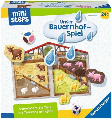 Ravensburger ministeps 4173 Unser Bauernhof-Spiel, Erstes Spiel rund um Tiere, Farben