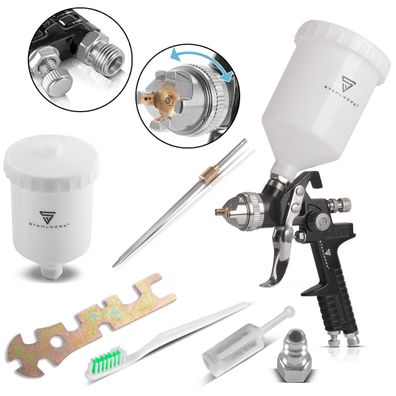 Stahlwerk HVLP Lackierpistole SG-600 ST 1,4 mm Düse 600 ml Fließbecher