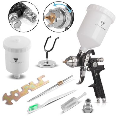 Stahlwerk HVLP Lackierpistole SG-600 ST mit 1,4 mm Düse und 600 ml Fließbecher