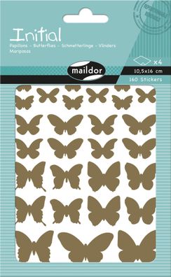 Maildor Initial 4B. Schmetterling gold/silber